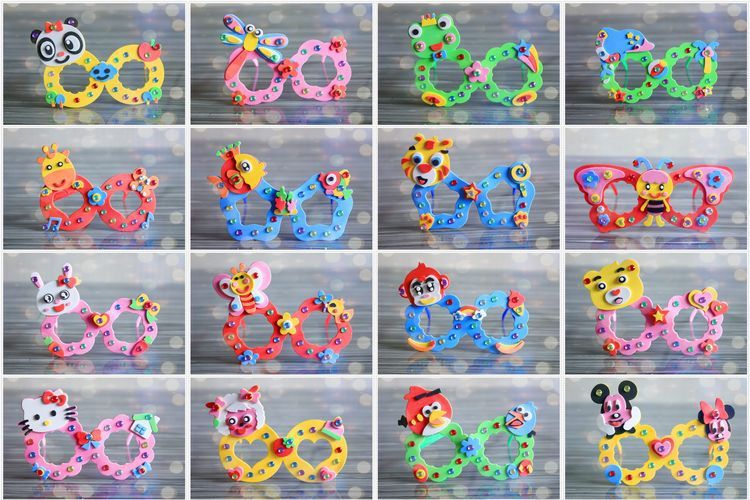 8 pièces enfants bricolage manuel EVA dessin animé jouet bébé école art artisanat jouets éducatifs petite enfance bébé lunettes