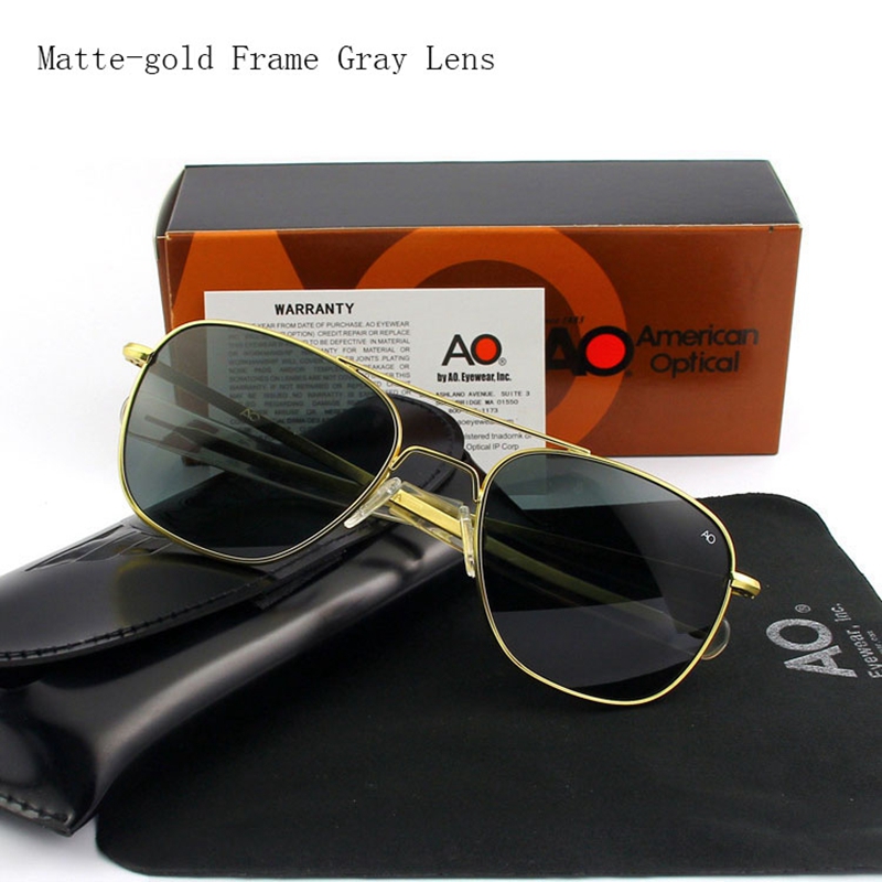 Pilot AO Sunglasses Men Brand AGX Tempered Glass Lens Sun Glasses Male: WHITE / Pink