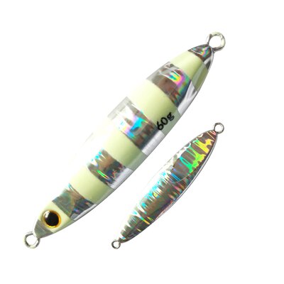 FUNADAIKO Shore Cast Jigs Metal Slow Jig Cast jig 30g 40g 60g Artificial Bait Shore Fishing Sea Bass Metal lure Angler: silver zebra / 60g