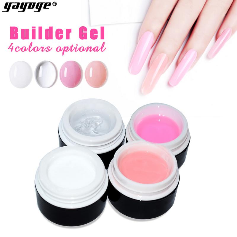 Yayoge 15G Builder Gel Roze Clear White Crystal Uv Led Poly Nail Gel Manicure Art Tips Enhancement Quick Extension gel