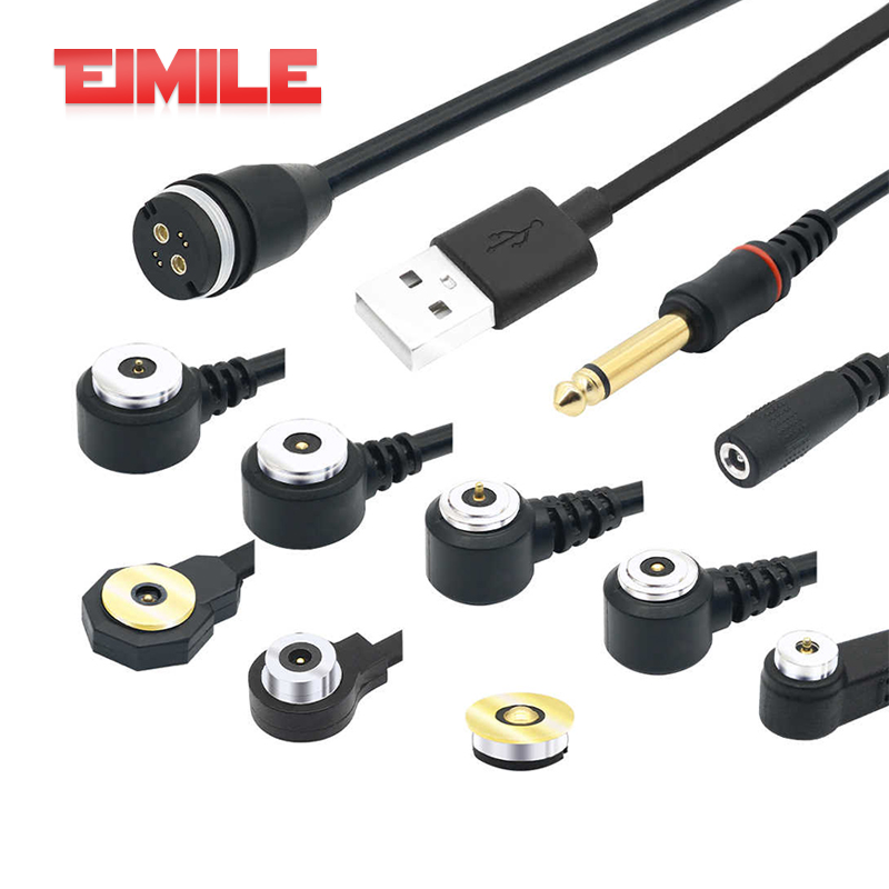 Wasserdichtes magnetisches ladekabel 2.8a x 12v stecker/buchse mit kurzschlussschutz für intelligente wearables