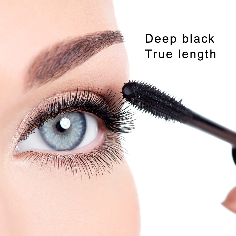 Mascara épais en Fiber de soie 4D, kit de maquillage résistant à l'eau, Volume noir et Durable, avec stylo à recourber les cils, pour une journée entière