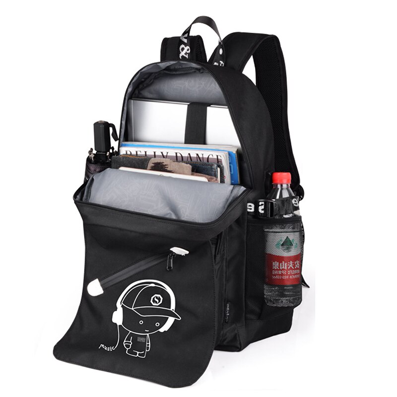 Senkey &Style Oxford Backpack Men's USB Large Capacity Waterproof Back Pack Travel Leisure Computer Student Bag Luminous Package