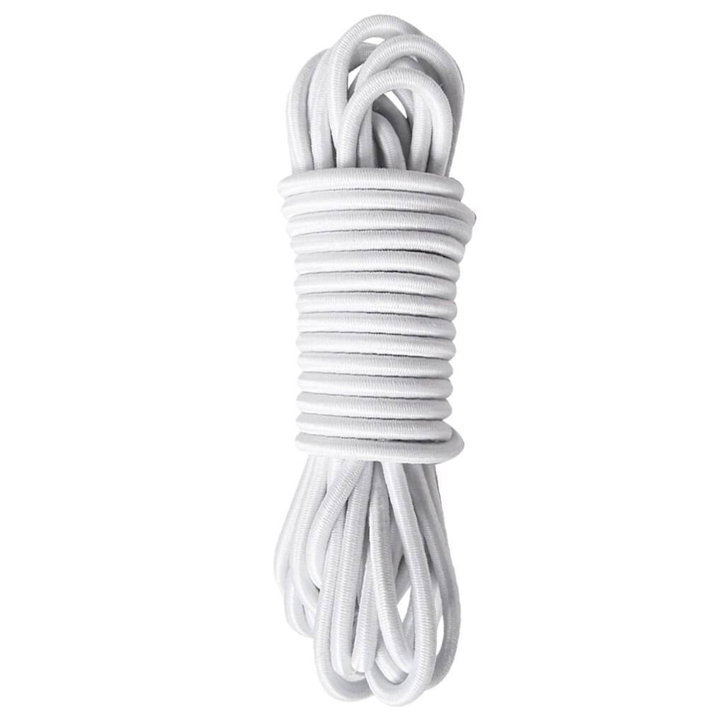 4mm x 10 meter sterk elastisch bungee-koord schokkoord vastbinden doe-het-zelf verschillende kleuren: Wit