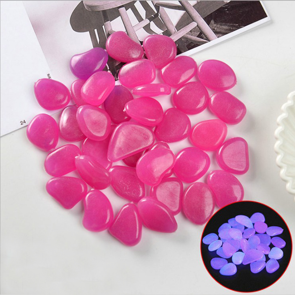 50/100 sztuk świecące kamienie otoczaki do ogrodu blask kamienie skały na chodniki ścieżka ogrodowa Patio trawnik ogród wystrój ogrodu: 100pcs / Purple