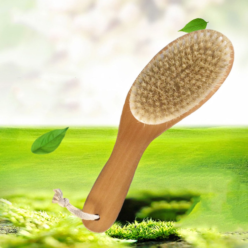 Natural Bristle Body Soft Massage Brush With A Long Handle Massager For Bath Back Brushes Shower Cellulite Dry Brushing Tools