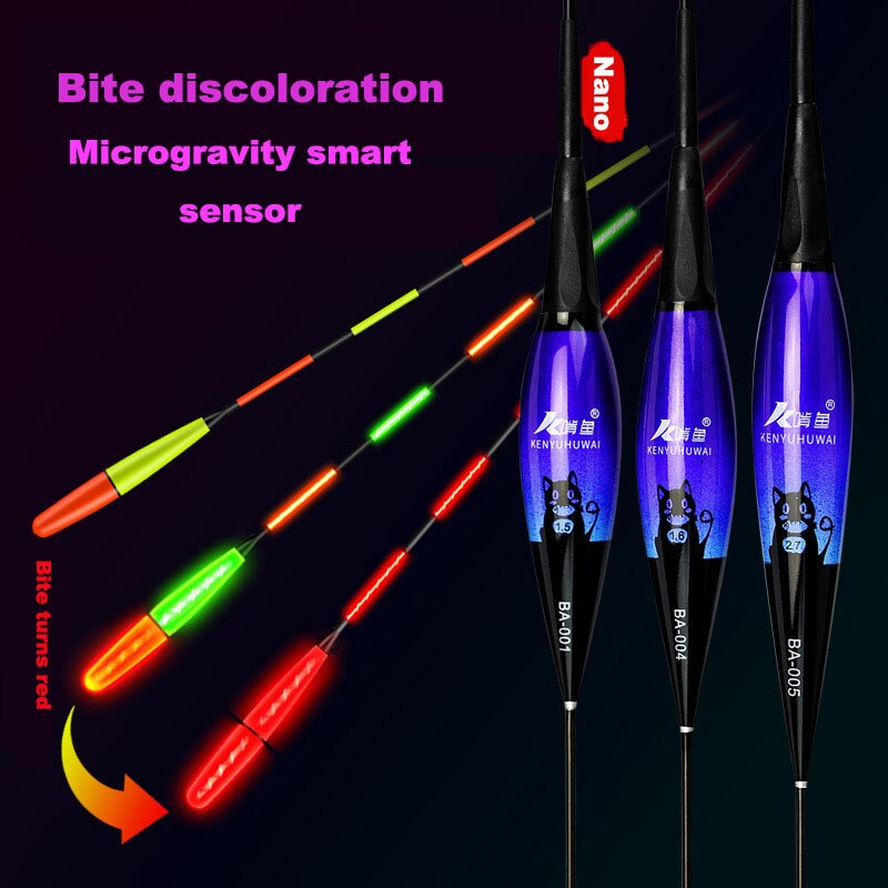 Smart Fishing Led Light Float 1Pcs Equipment Including Battery CR425 Night fishing Tie Gravity sensing chip stopper accessories