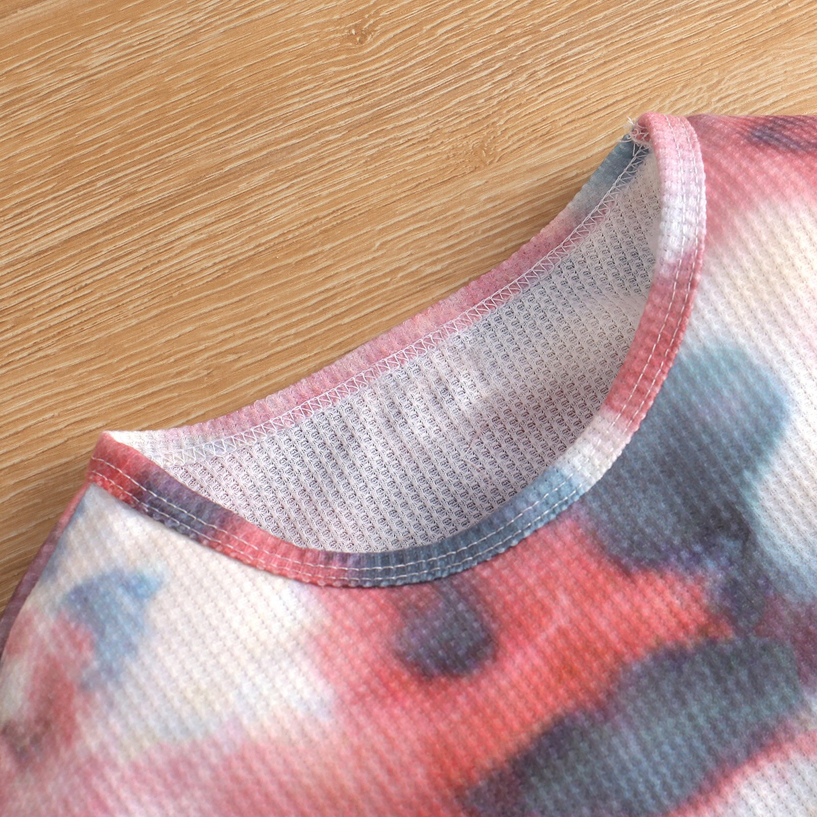 Girls Casual Sports Outfit Tracksuits Dance Workout Suit Kids Sportswear Long Sleeves Tie Dye Print Tops and Shorts Sets