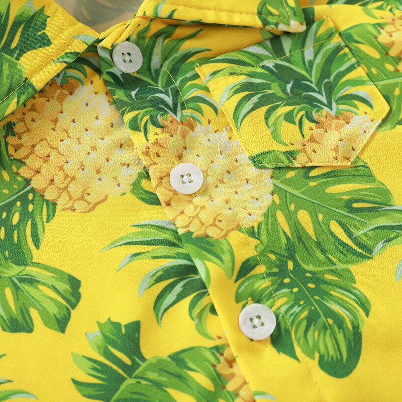 Børnetøj pige drenge skjorter strand hawaii ferie stil kortærmede toppe skjorte sommer baby drenge bluse