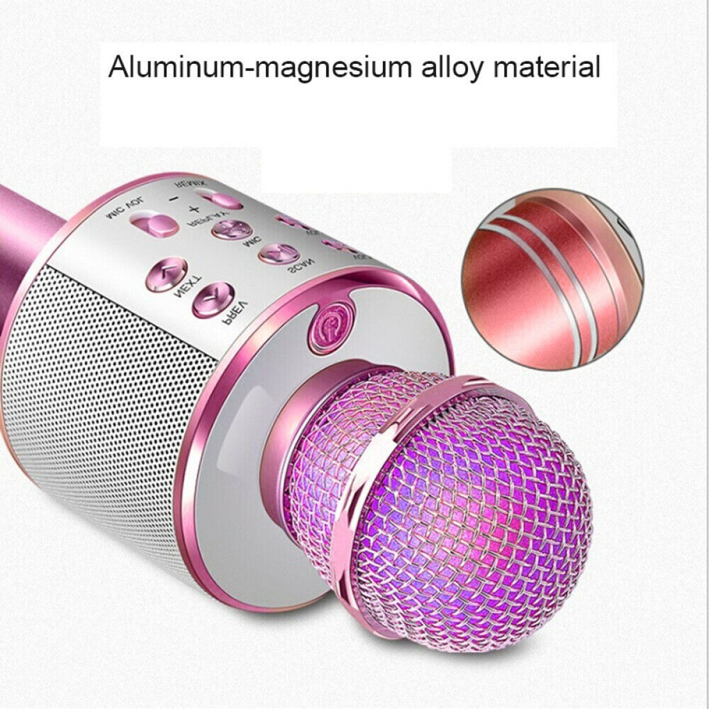 WS858 Portable Wireless Bluetooth Singing Microphone Handheld Smartpnone Speaker Mic for Home KTV Outdoor Party