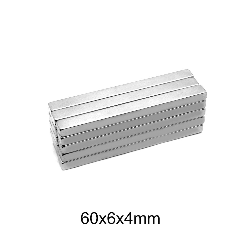 2 ~ 50 stk. 60 x 6 x 4 mm blokmagnettykkelse 4mm kraftige neodymmagneter 60 x 6 x 4mm stærke permanentmagnetark 60*6*4 mm