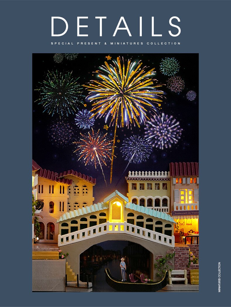 3D Mini Landschap Miniatuur Huis Water Stad Dagboek Air Ballon Handgemaakte Diy Speelgoed Voor Kinderen Meisjes Kerstcadeau Art thuis