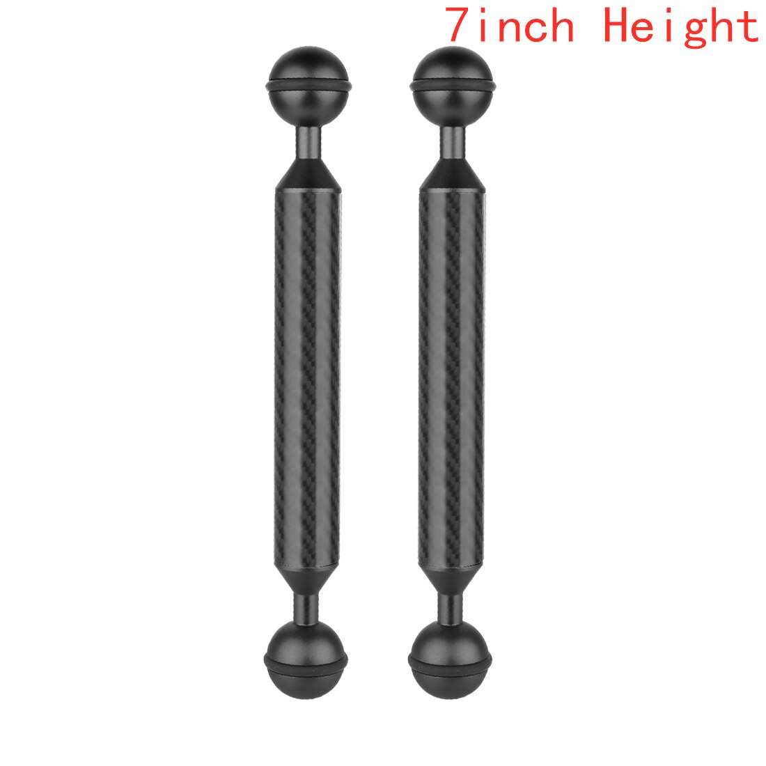 Brazo flotante de fibra de carbono para buceo con doble cabeza de bola para DJI OSMO para Gopro /EKEN Sports SLR Cámara subacuática bandeja de 5-12 pulgadas: 2pcs 7inch