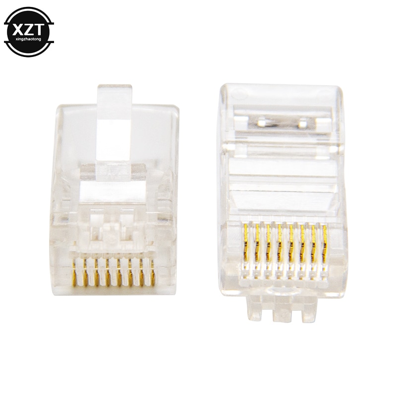 50Pcs/100 Stks/partij RJ45 RJ-45 Ethernet Kabels Module Plug Network Connector Voor Utp Cat5 Cat5e Netwerk Kabel Kristal 8P8C Heads