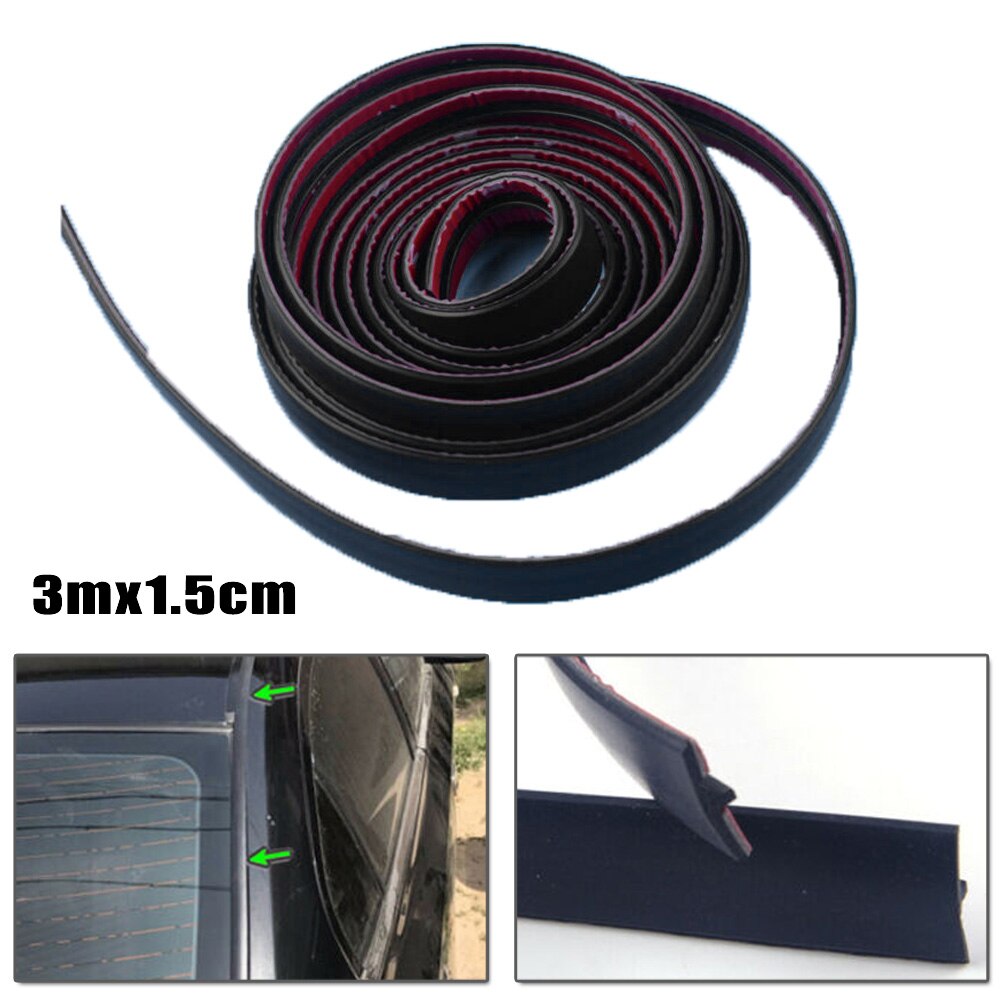 EPDM Rubber Seal Strip Rear triangle Replacement Windshield 3Meter*1.5cm