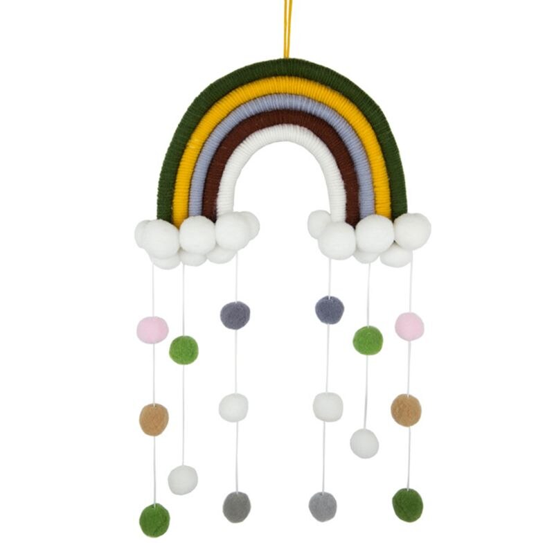 nordisch Regenbogen Wandteppich Handgemachte Weben Handarbeit schöNe Ornament freundlicher Zimmer Zauberstab Hängen Dekor: 12
