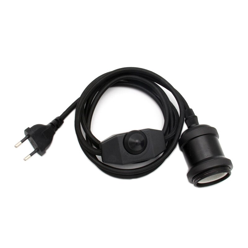 220 V AC cordon d'alimentation EU prise variateur interrupteur avec E27 rétro support de lampe ampoule vis prise 2 m cordon: 3