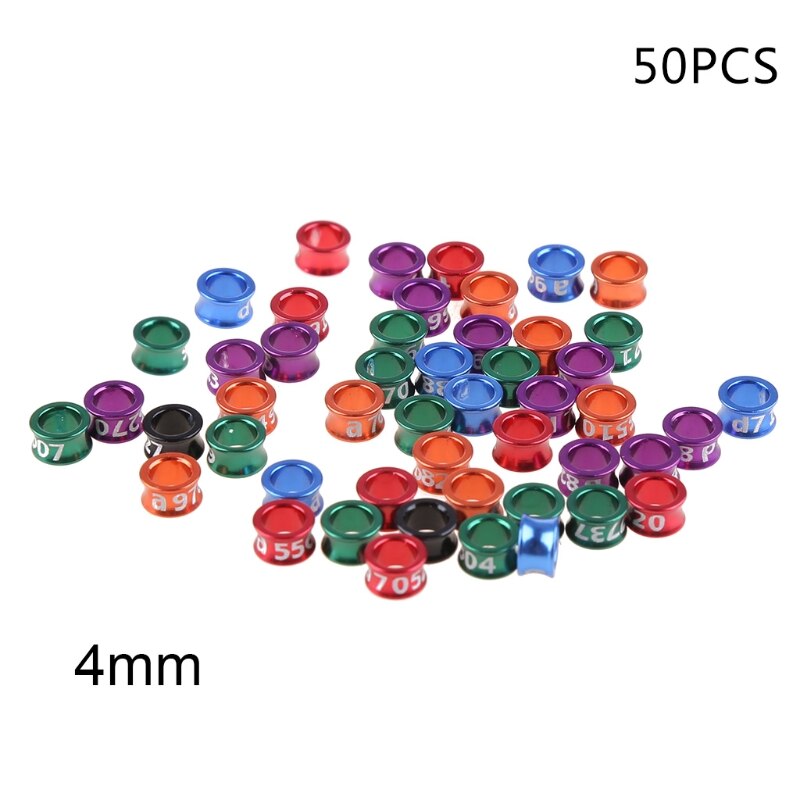 50 Pcs colore della miscela fasce per anelli per uccelli Clip su anelli per gambe per piccioni colomba pulcini bayam quaglia Lovebirds Finch piccolo pollame