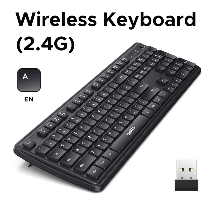 UGREEN Wireless Keyboard 2.4G 104 Keys Ultra-Slim US RU Layout Wireless Keyboard Black for PC Laptop Desktop: Olive