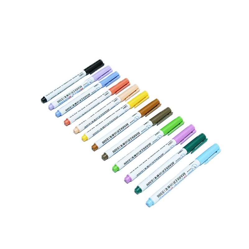 Ensemble de marqueurs pour tableau blanc, 12 couleurs, effaçables à sec, pointe extra fine