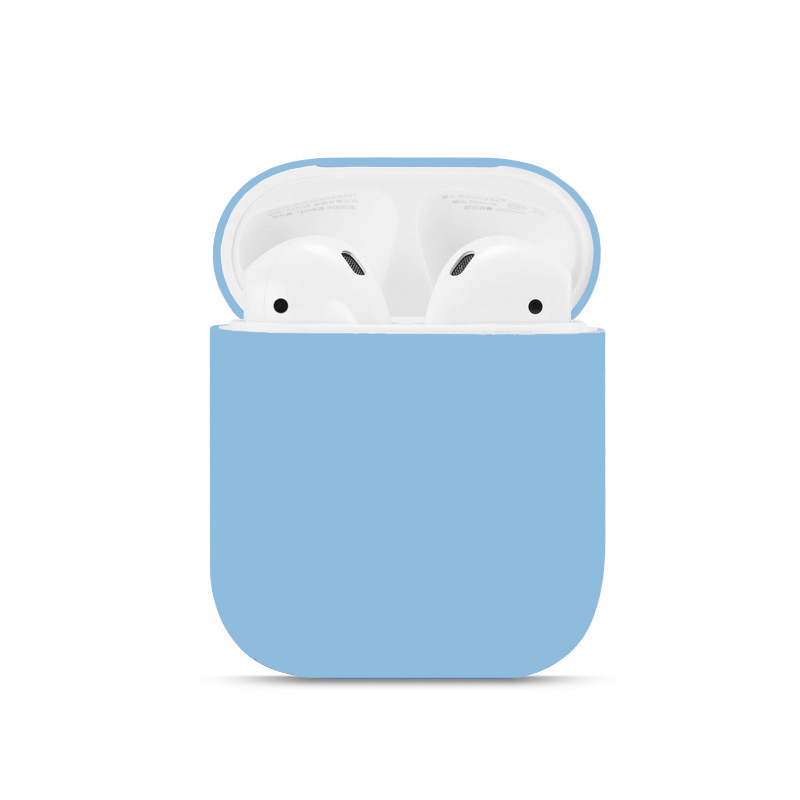Dla Airpods 1/2 miękkie silikonowe słuchawki pokrywa Air Pods Case Earpods akcesoria zestaw słuchawkowy rękaw ochronny Apple Airpods 2 Case: Sky blue