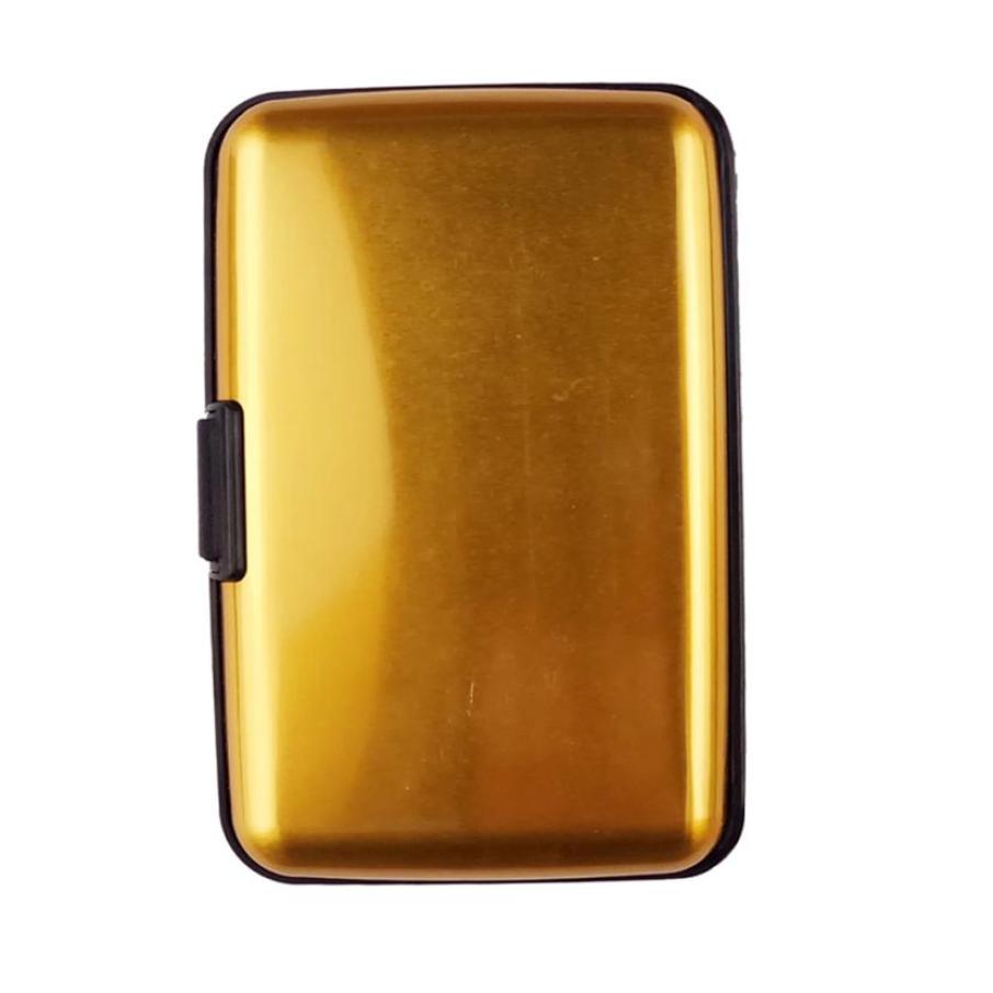 Man's waterproof card holder business ID Credit card wallet plastic pocket box female man cardholder #Zer: Gold