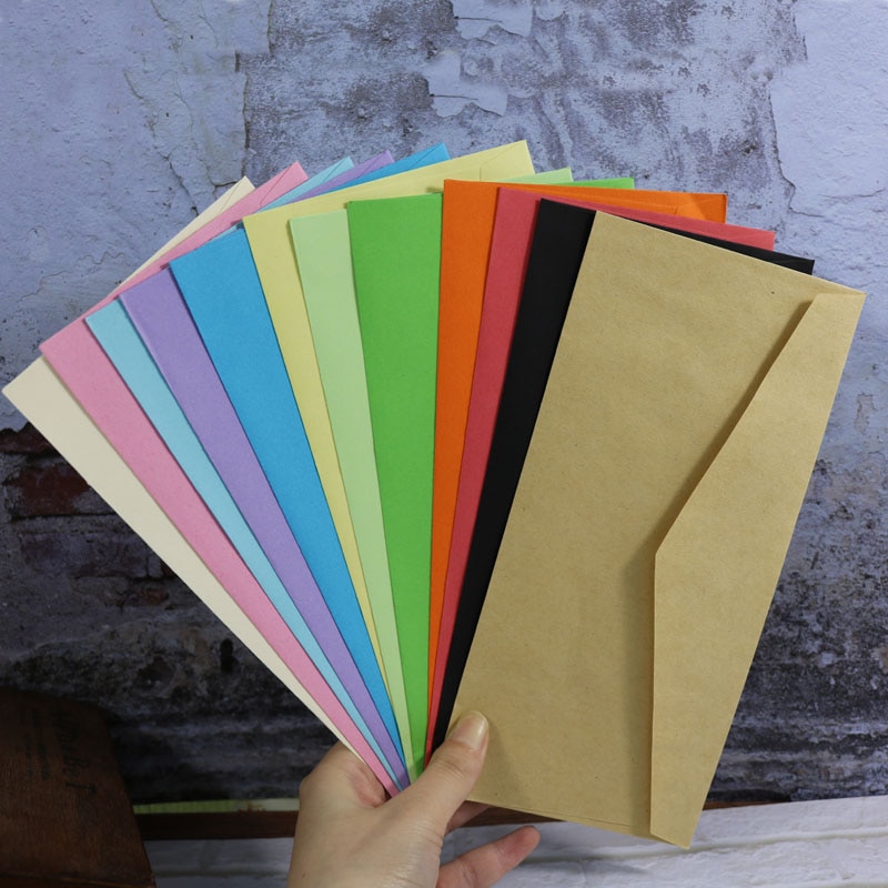 12 farbe Umschläge 12 stücke Leere Papiertüte Postkarte Gruß Karte Hochzeit Einladung Umschlag Karte Paket Umschlag 22x10,5 cm