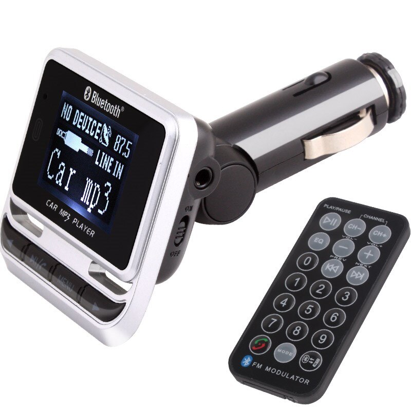 Auto Styling Bluetooth MP3 Speler Draadloze Handsfree Fm-zender Grote Lcd-scherm Carkit Usb Lader Aux Interface remote