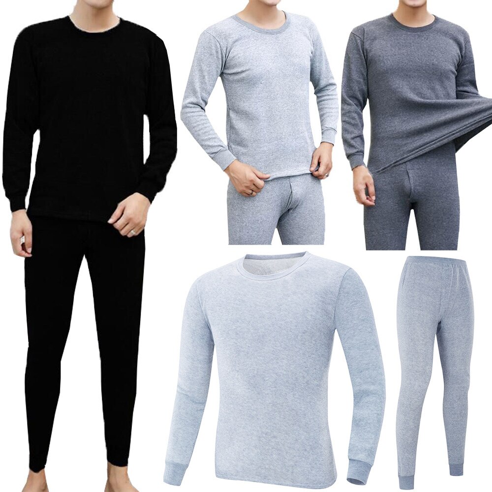 Men's home casual wearMen's winter warm home wear suits Round neck solid color warm clothes home wear pajamas set пижама 6*