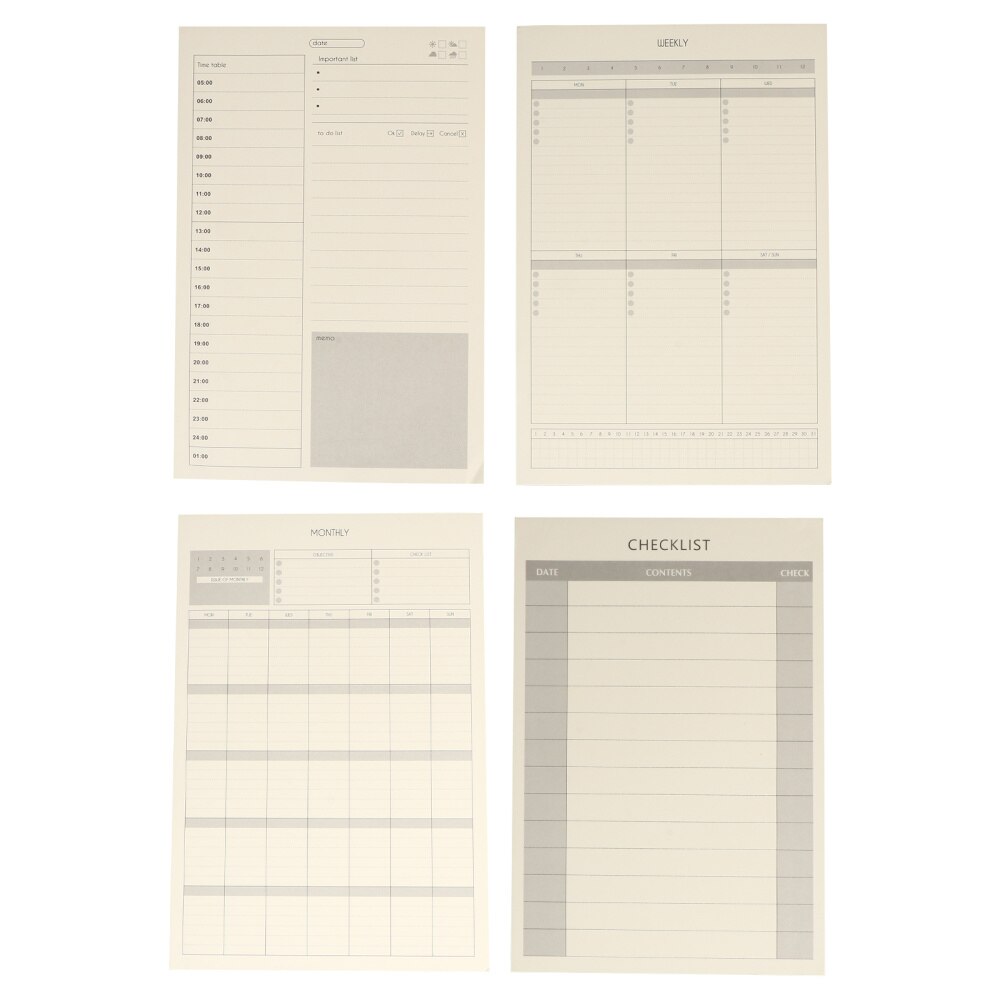 4 Packs Daily Weekly Monthly Notepad Schedule Checklist Notepad Planner Pad