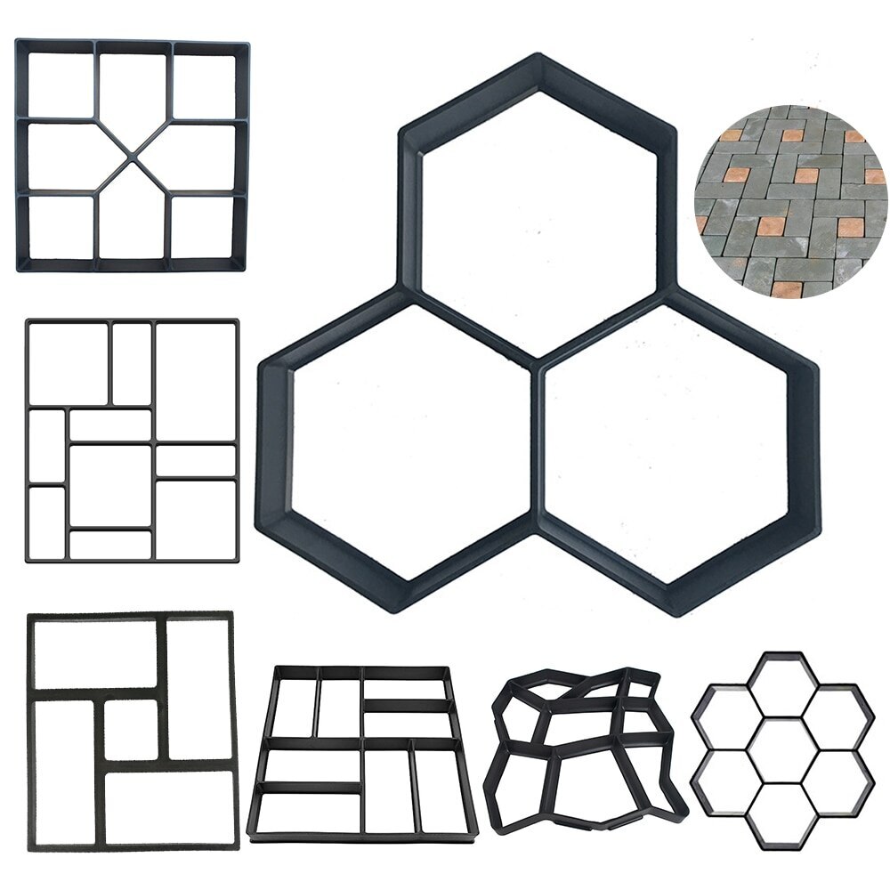 Manually Paving Cement Brick Concrete Molds DIY Plastic Path Maker Mold Garden Stone Road Mold Garden Decoration