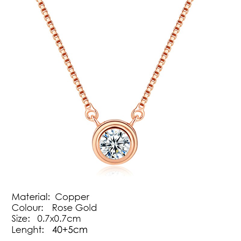 ZHOUYANG Necklaces & Pendants Jewelry For Women Silver Color Rose Gold Chain Jewellery Heart Necklace Cubic Zirconia N388