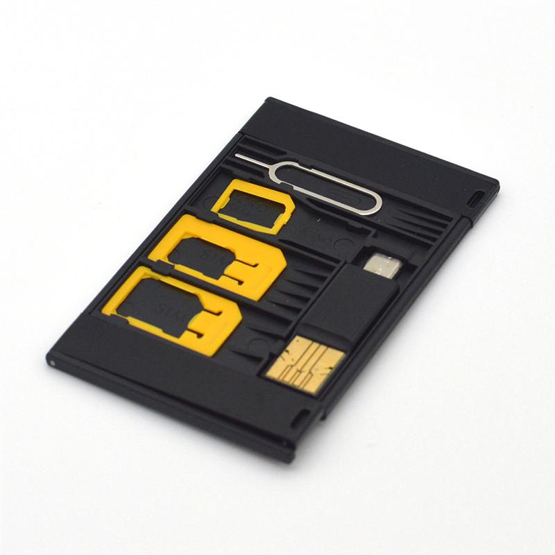 5 Stks/set Sim Otg Telefoon Reader Set Micro Sim En Nano Adapter (Willekeurige Kleur)
