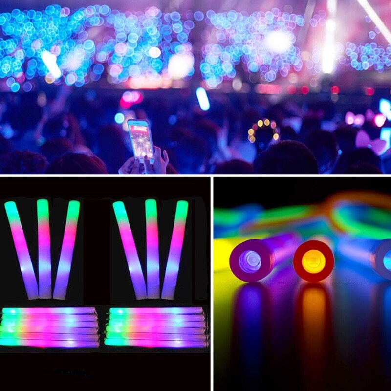 Palo de espuma LED de 30 piezas para , palos de luz para cumpleaños, boda, Festival, eventos deportivos, conciertos, accesorios para fiestas de Halloween y Navidad