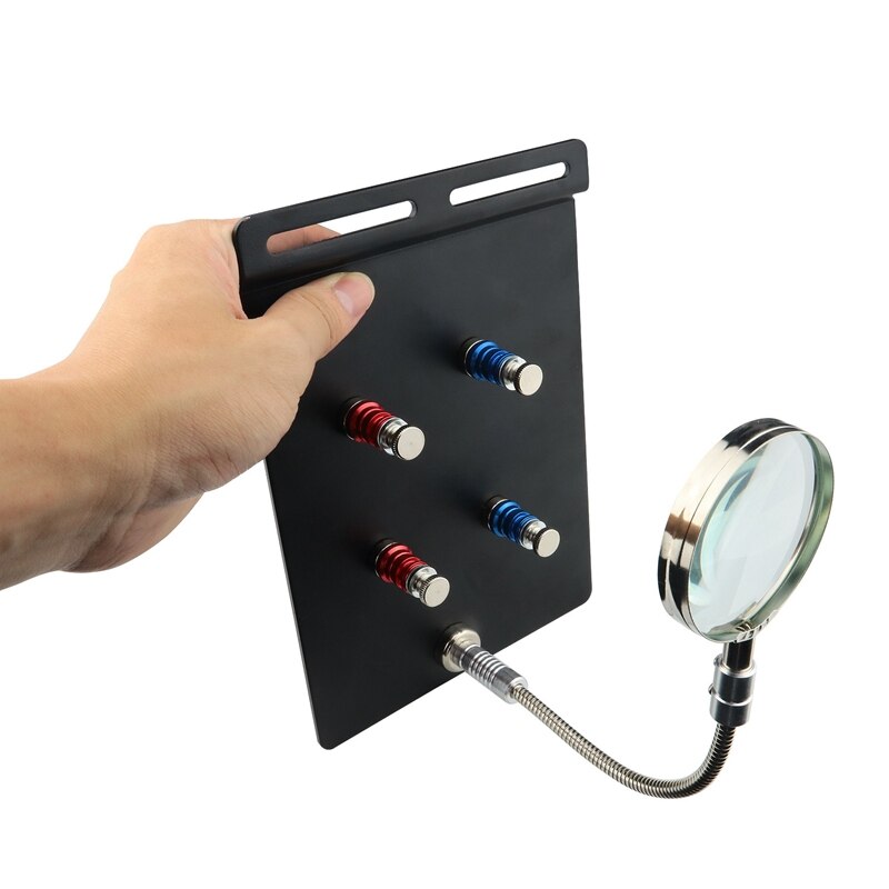 Helping Hand Third Hand Soldering Tools Flexible 360 degree Stainless Steel Arms 3X Magnifying Lamp With Heavy Duty Base And Rot