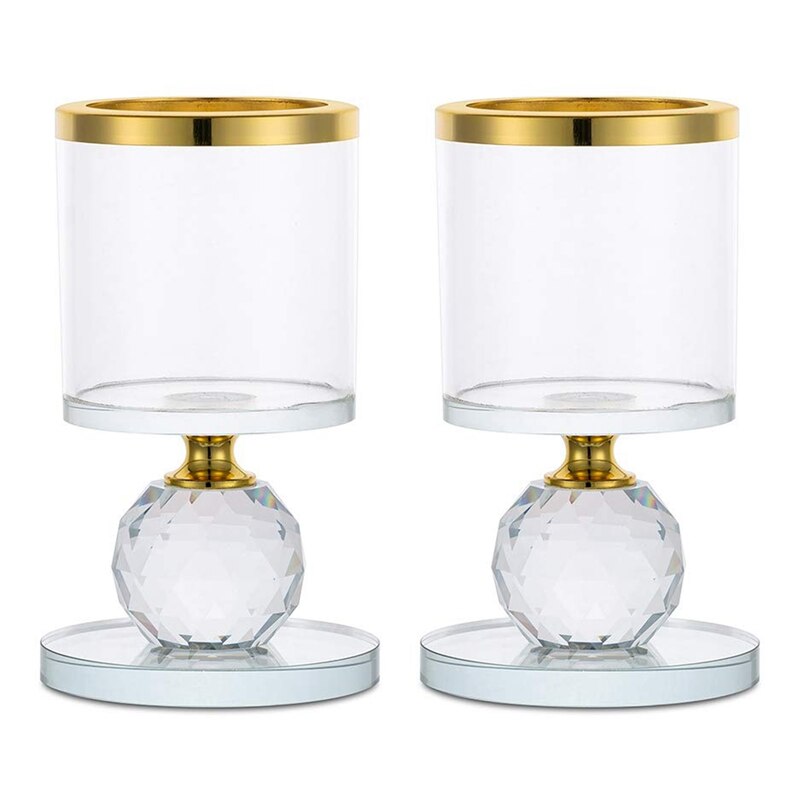 Crystal Pillar Candle Holder Glass Candle Holder Tealight Holder Candlesticks Holder For Pillar Candle For Table Decor: As shown