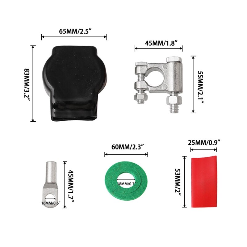 Battery Terminal End Top Post Positive Negative On/Off Switch Connector kit with 2 Covers for Car Marine Boat RV and Vehicles