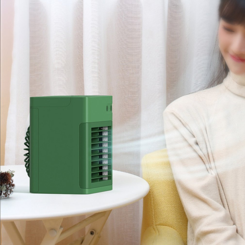 Draagbare Airconditioner Stille Bladeless Fan Verstelbare Luchtuitlaat Met Drie-Speed Groothoek Air En snelle Koeling: green