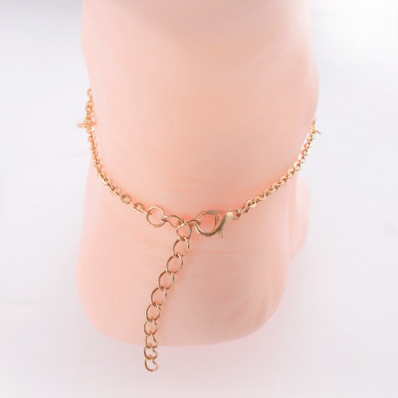 Gothic Style Gold Silver Color Chain Toe Ring Anklets Summer Simple On Leg Ankle Anklets For Women Boho Foot Jewelry