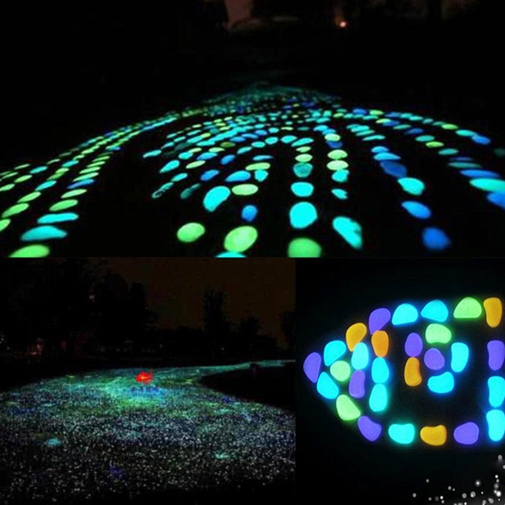 30 Pcs Glow in the Dark Garden Pebbles Glow Stones Rocks for Walkways Garden Path Patio Lawn Garden Yard Decor Luminous stones