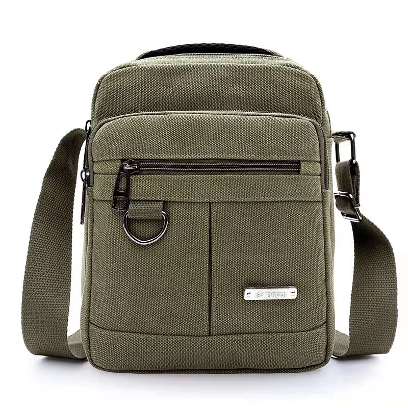 Mannen Handtassen Multifunctionele Schoudertassen Casual Canvas Mannen Tassen Messenger Bags Unisex Paar Canvas Tassen: Khaki