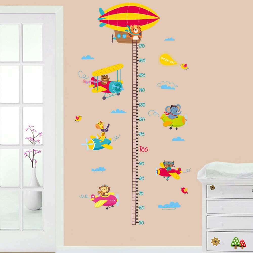 1PC Cute Funny Cartoon Animal Height Measure Sticker for Nursery Bedroom