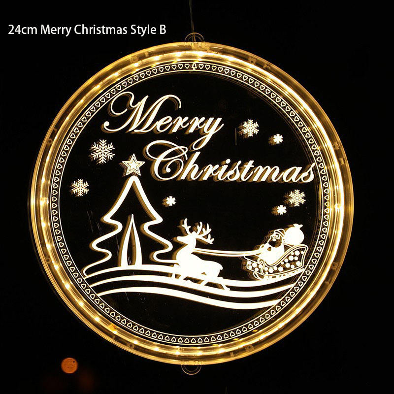 Atacado feliz natal festivo placa de luz decorativa decoração de natal 3d acrílico led bateria pendurado ornamento luz