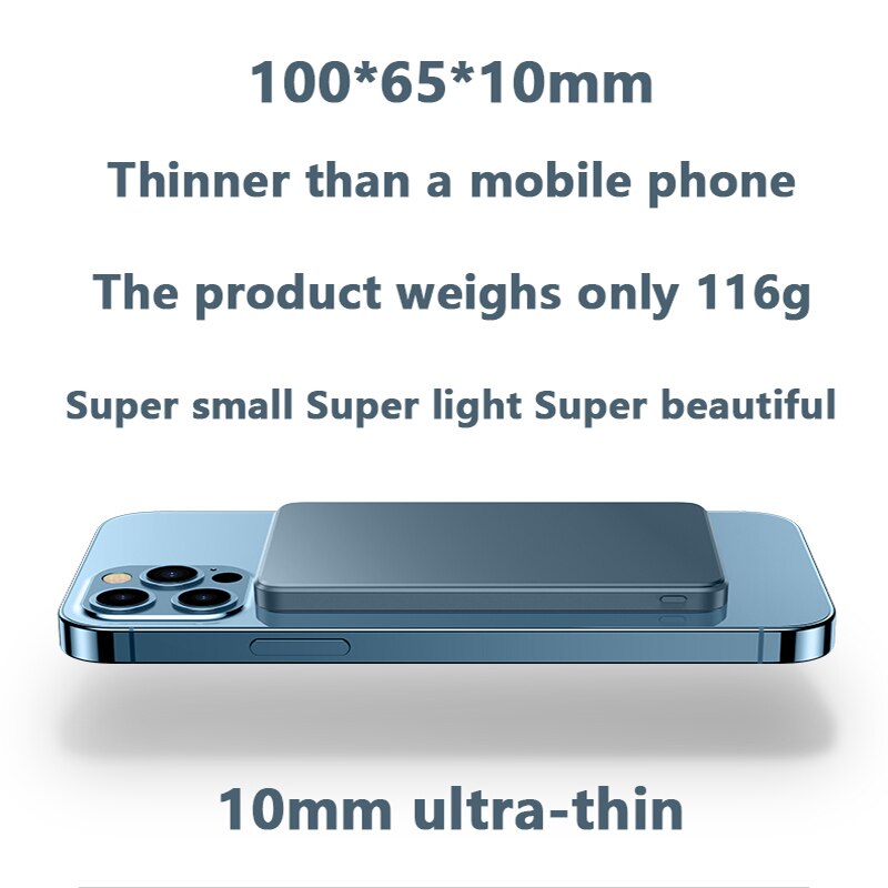 15w trådlös powerbank magnetladdare för magsafe externt batteri för iphone 12 12 pro 12 promax 12 mini magnet snabb laddning