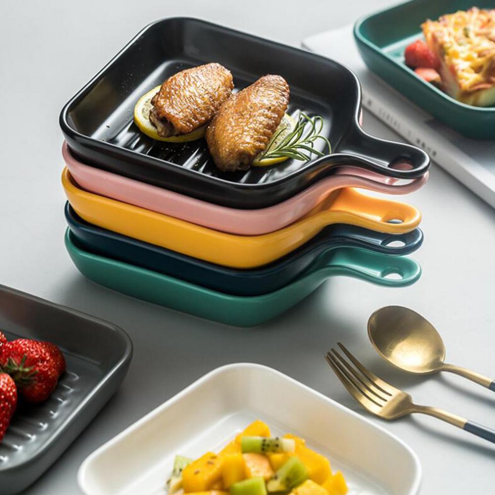 Food Plate Non-stick Heat-insulated Ceramic Kitchen Cooking Plate for Home