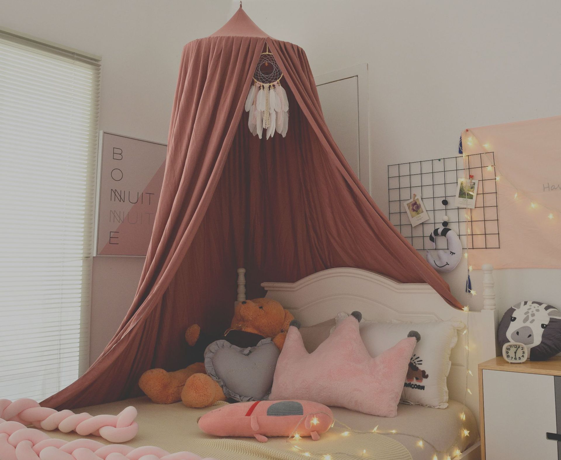 Kids Klamboe Babybedje Bed Tent Gordijn Opknoping Tent Home Decoratie Woonkamer Slaapkamer Hoek Prinses Kidbed Luifel Tent: Bean Paste Powder