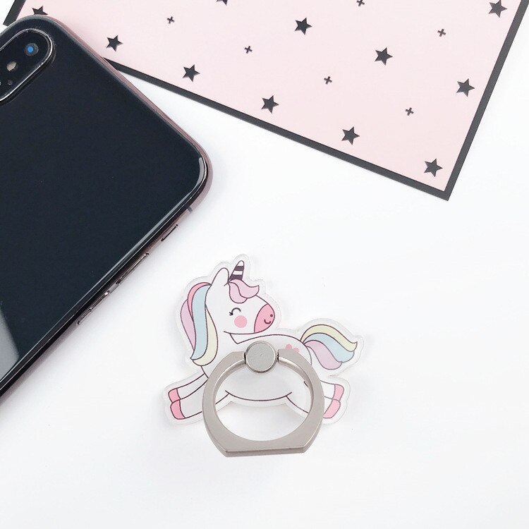 Acryl Karikatur Einhorn praktisch Ständer Halfter Einhorn Finger Ring Handy, Mobiltelefon Smartphone Halfter Stehen Für IPhone Huawei Alle Telefon: Liebe