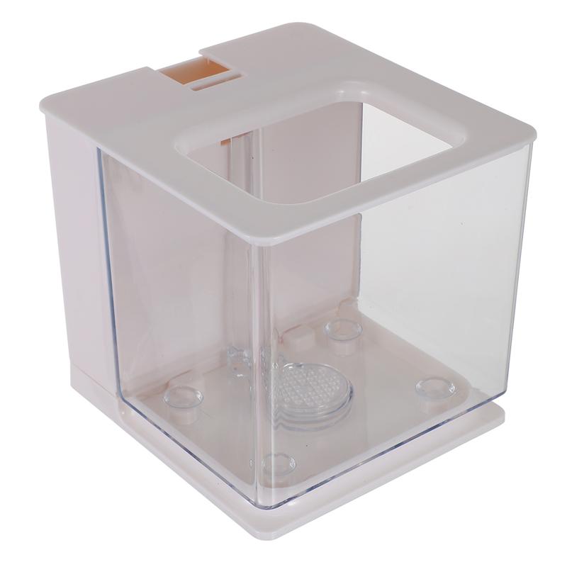 Small Fish Tank Transparent Fish Tank Fish Rearing Container Acrylic Fish Tank: white