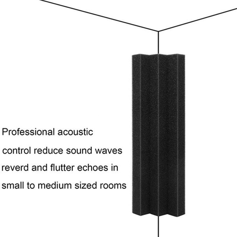 Acoustic Wedge-Shaped Studio Foam Corner Block Facing Corner Wall, Suitable for Studio or Home Theater (Pack Of 8)