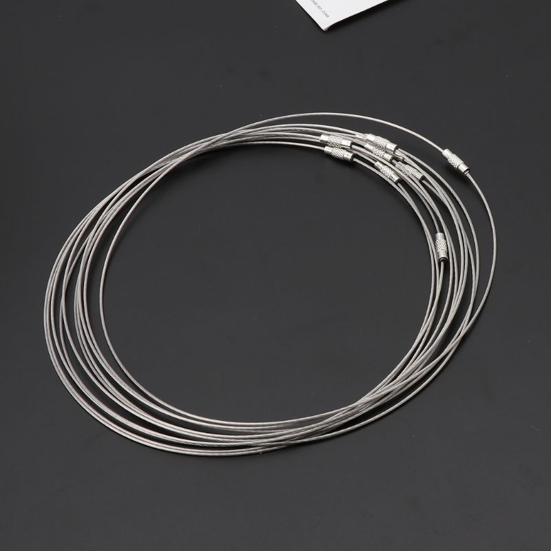 10Pcs Stainless Steel Wire Choker Necklace Cord Rope with Brass Screw Clasp Necklace Choker Collar for DIY Jewelry Craft Making